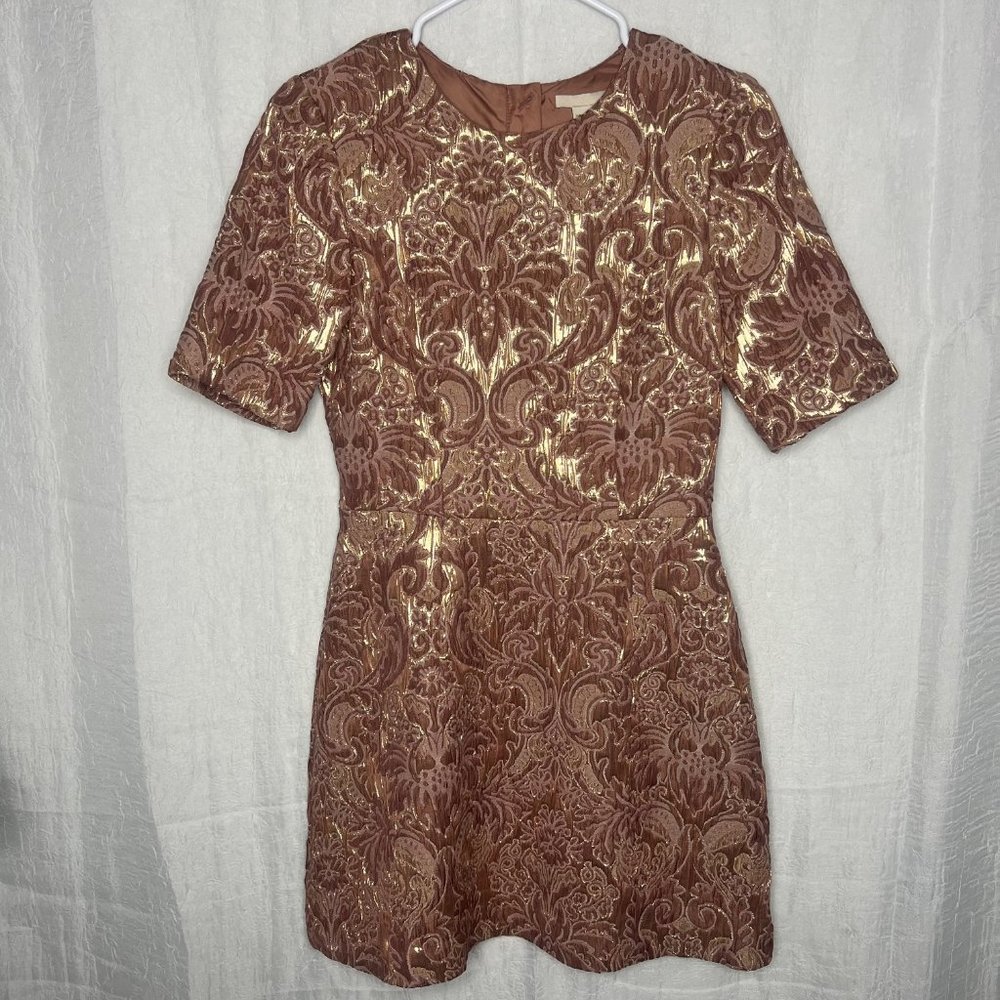 H&M Rose and Gold Brocade Dress